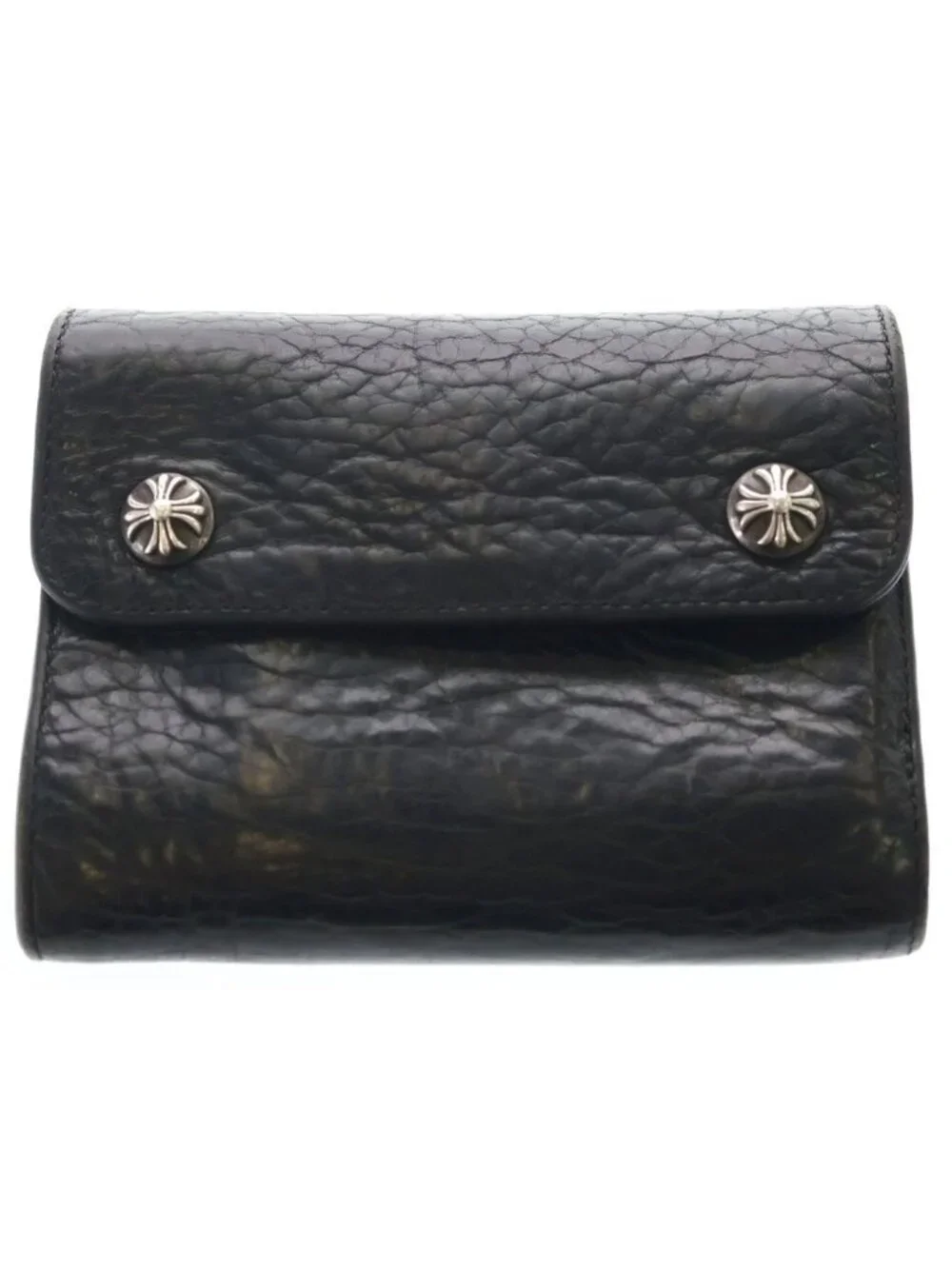 Chrome Hearts Wave Mini Leather Wallet Black